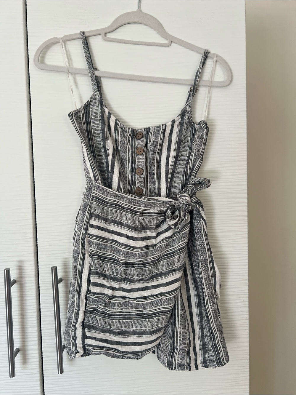 l*space Black & White Striped Tie-Waist Top/mini dress
